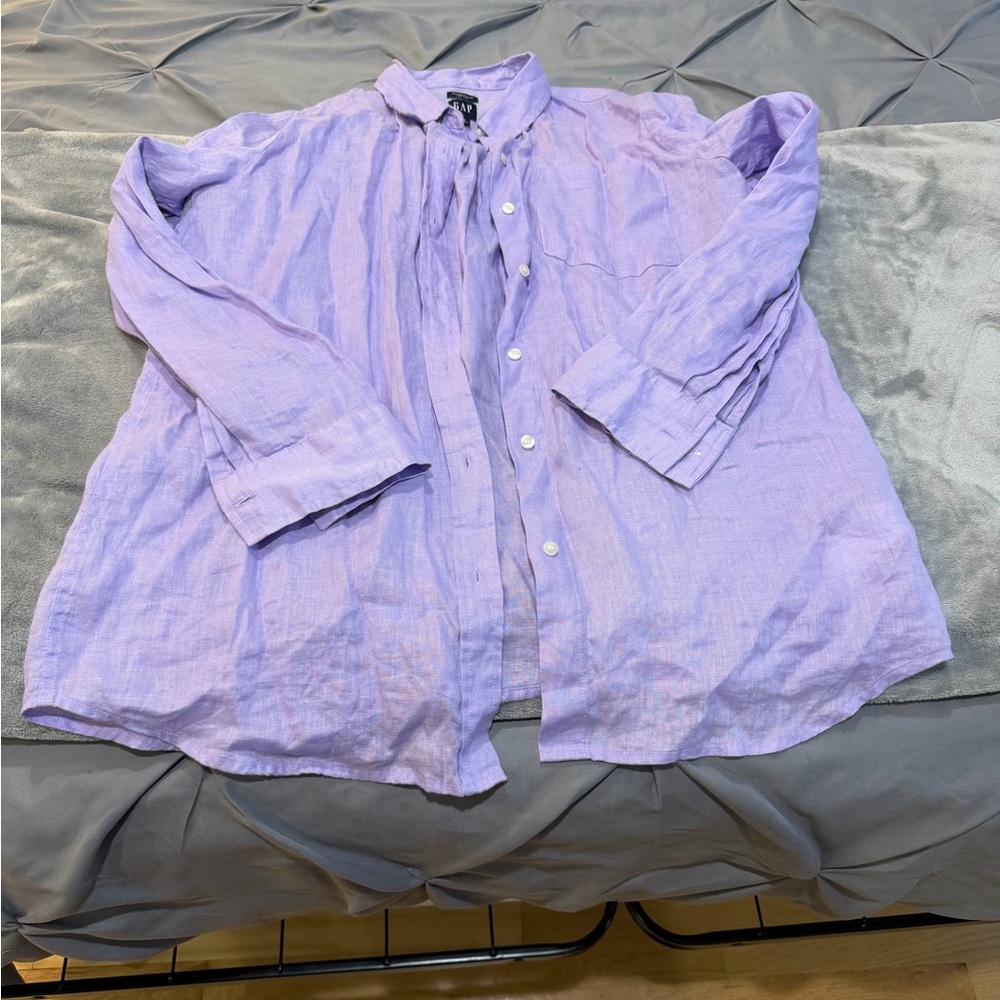 GAP Light Purple Button-Up Shirt